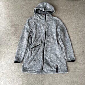 Indygena Polartec Full Zip Hooded Fleece Jacket Women’s Large Gray Warm Winter‎